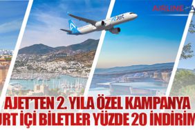 AJet’ten 2. Yıla Özel Kampanya Yurt İçi Biletler Yüzde 20 İndirimli
