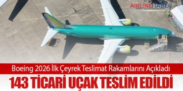 Boeing 2026 İlk Çeyrek Teslimat Rakamlarını Açıkladı: 143 Ticari Uçak Teslim Edildi