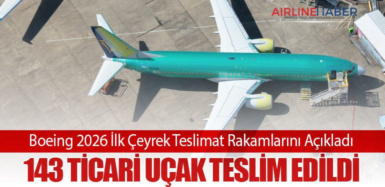 Boeing 2026 İlk Çeyrek Teslimat Rakamlarını Açıkladı: 143 Ticari Uçak Teslim Edildi