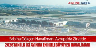 Sabiha Gökçen Havalimanı Avrupa’da Zirvede: 2026’nın İlk İki Ayında En Hızlı Büyüyen Havalimanı