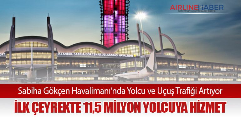 Sabiha Gökçen Havalimanı’nda Yolcu ve Uçuş Trafiği Artıyor: İlk Çeyrekte 11,5 Milyon Yolcuya Hizmet
