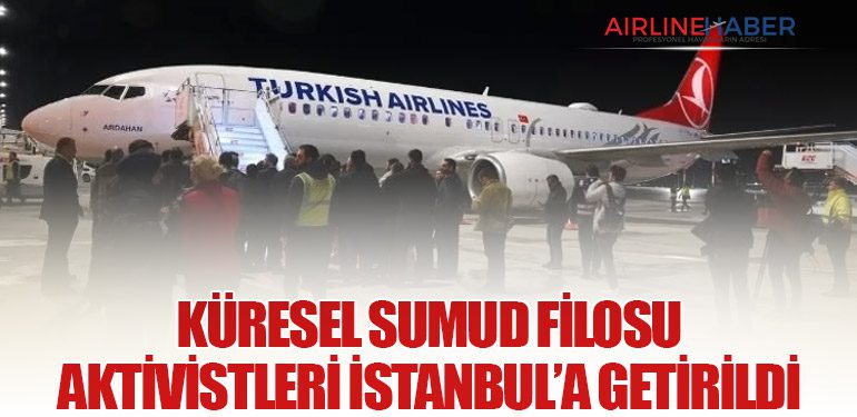 Küresel Sumud Filosu Aktivistleri İstanbul’a Getirildi