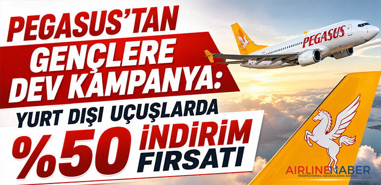 Pegasus’tan Gençlere Dev Kampanya: Yurt Dışı Uçuşlarda %50 İndirim Fırsatı