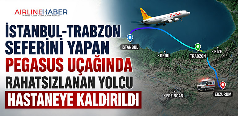 İstanbul-Trabzon Seferini Yapan Pegasus Uçağında Rahatsızlanan Yolcu Hastaneye Kaldırıldı