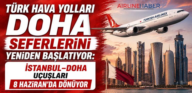 Türk Hava Yolları Doha Seferlerini Yeniden Başlatıyor: İstanbul–Doha Uçuşları 8 Haziran’da Dönüyor