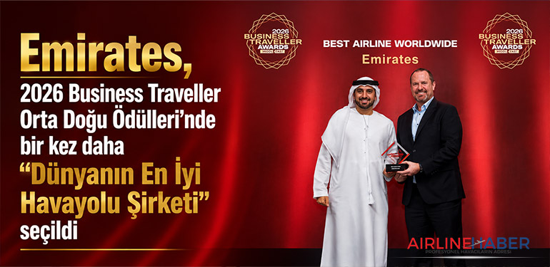 Emirates, 2026 Business Traveller Orta Doğu Ödülleri'nde bir kez daha “Dünyanın En İyi Havayolu Şirketi” seçildi