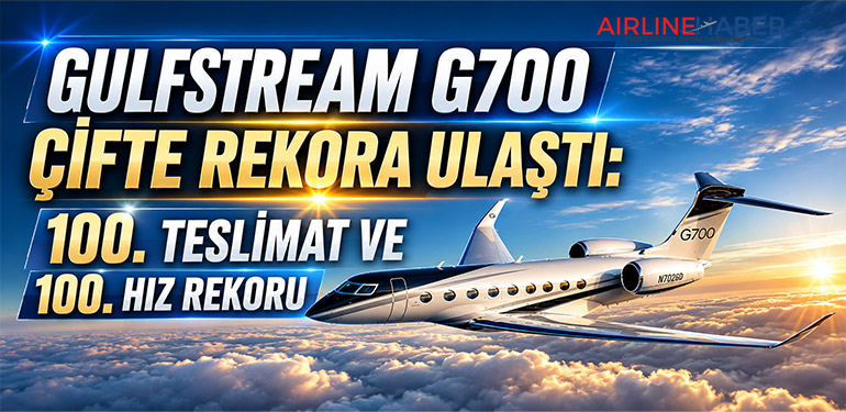 Gulfstream G700 Çifte Rekora Ulaştı: 100. Teslimat ve 100. Hız Rekoru