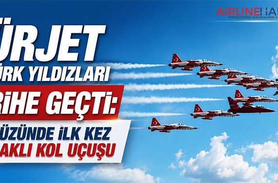 HÜRJET ve Türk Yıldızları Tarihe Geçti: Gökyüzünde İlk Kez 10 Uçaklı Kol Uçuşu