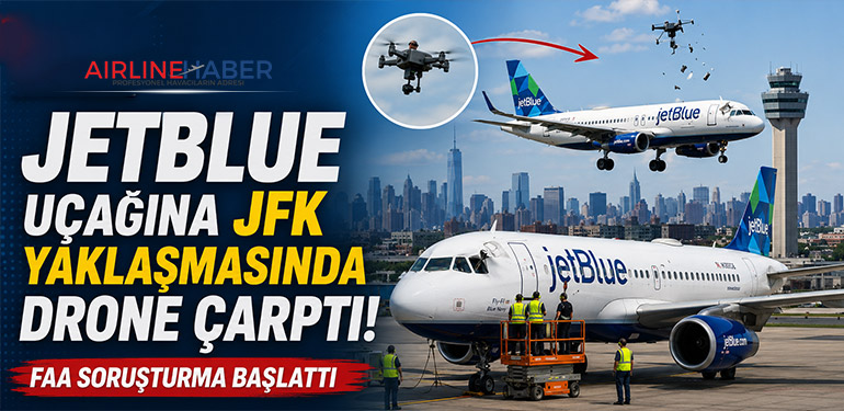 JetBlue Uçağına JFK Yaklaşmasında Drone Çarptı: FAA Soruşturma Başlattı