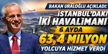 Bakan Uraloğlu Açıkladı: İstanbul’daki İki Havalimanı 6 Ayda 63,4 Milyon Yolcuya Hizmet Verdi
