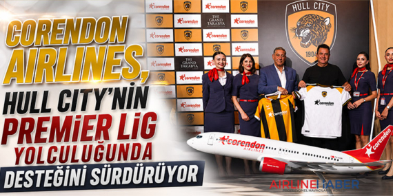 Corendon Airlines, Hull City'nin Premier Lig yolculuğunda desteğini sürdürüyor