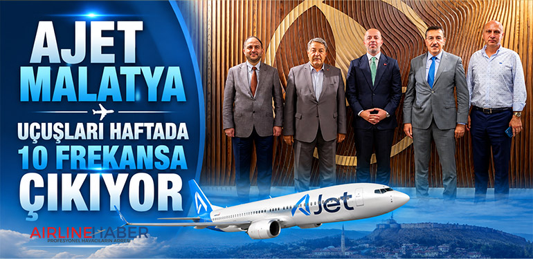AJet Malatya uçuşları haftada 10 frekansa çıkıyor