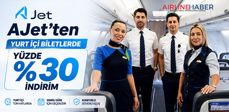 AJet’ten Yurt İçi Biletlerde Yüzde 30 İndirim