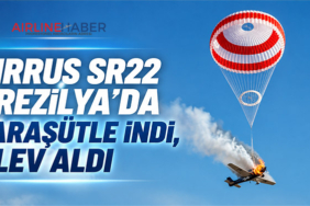 Cirrus SR22 Brezilya’da Paraşütle İndi, Alev Aldı