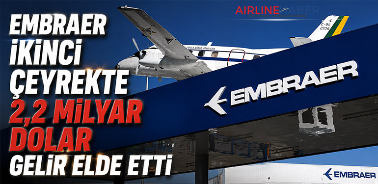 Embraer İkinci Çeyrekte 2,2 Milyar Dolar Gelir Elde Etti