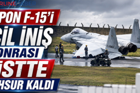 Japon F-15’i acil iniş sonrası pistte mahsur kaldı