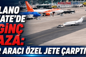 Milano Linate’de İlginç Kaza: Yer Aracı Özel Jete Çarptı