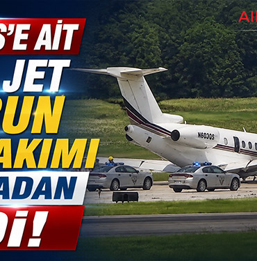 NetJets’e ait özel jet burun iniş takımı açılmadan indi