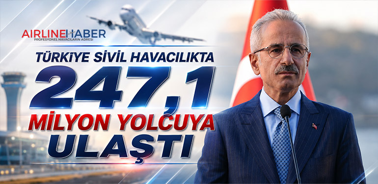Türkiye Sivil Havacılıkta 247,1 Milyon Yolcuya Ulaştı