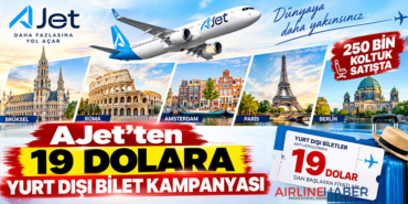 AJet’ten 19 dolara yurt dışı bilet kampanyası