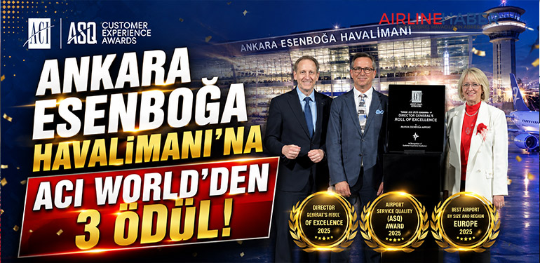 Ankara Esenboğa Havalimanı’na ACI World’den 3 Ödül
