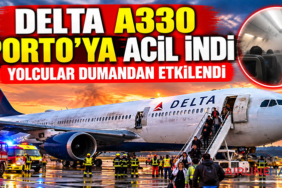 Delta A330 Porto’ya acil indi: Yolcular dumandan etkilendi