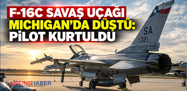 F-16C savaş uçağı Michigan’da düştü: Pilot kurtuldu