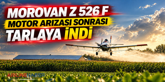 Morovan Z 526 F motor arızası sonrası tarlaya indi