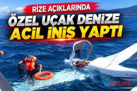 Rize açıklarında özel uçak denize acil iniş yaptı