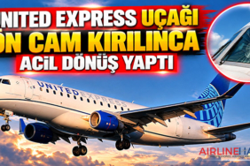 United Express Uçağı Ön Cam Kırılınca Acil Dönüş Yaptı
