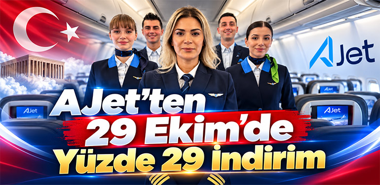 AJet’ten 29 Ekim’de Yüzde 29 İndirim