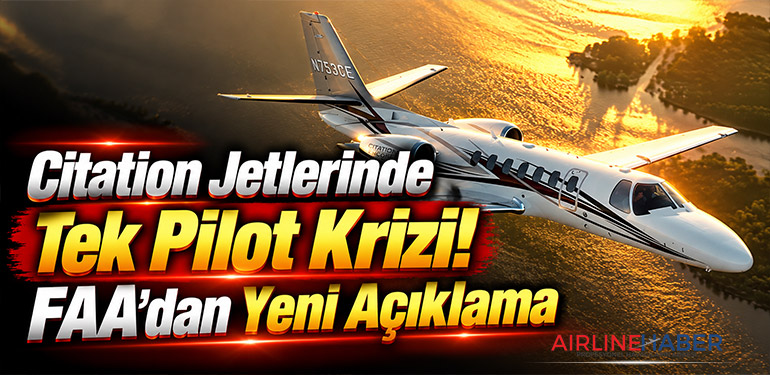 Citation Jetlerinde Tek Pilot Krizi! FAA'dan Yeni Açıklama
