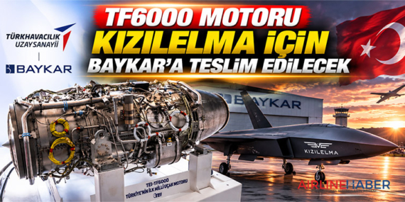 TF6000 motoru Kızılelma için Baykar’a teslim edilecek