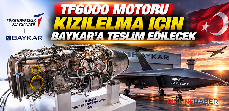 TF6000 motoru Kızılelma için Baykar’a teslim edilecek
